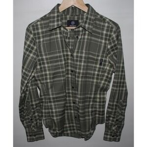 Flylow Green Plaid Button‑Down Women's M Long Sleeve Performance Shirt – Used